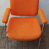 Orange fabrics and chrome armchair 70
