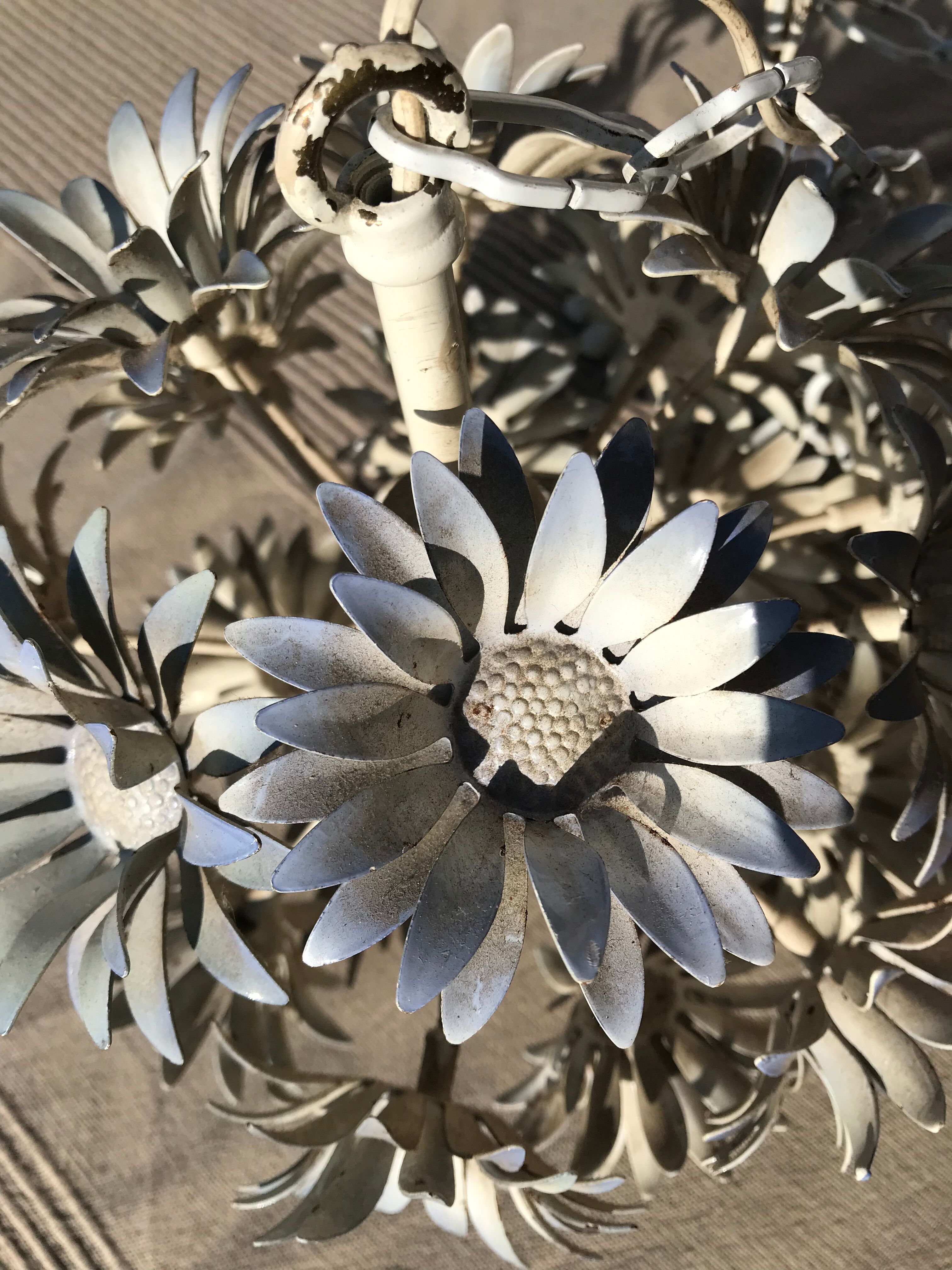 Suspension daisies in metal art deco
