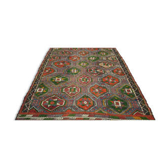 Tapis Kilim 8.2x5.5 pieds 250x169 cm Salon Kilim Tapis,Tapis décoratif turc vintage,Fait à la main