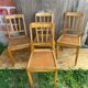 Set of 4 Antique Bistrot Chairs in Baumann Style Wood from the 60s