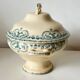 Antique soup tureen, Terre de Fer – blue decoration – Caiffa planters "Garland" 19th century