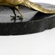 Beautiful, large black granite valet tray featuring a brass peacock, circa
