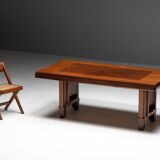 Art Deco parquetry dining table, France, 1930s