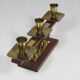 Vintage teak and metal candleholder, 60's