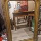 Antique Trumeau mirror in wood and gilding, in good condition.