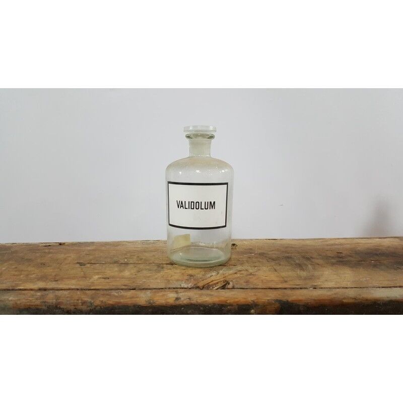 Brocante apothecary bottle 1 ltr with various prints