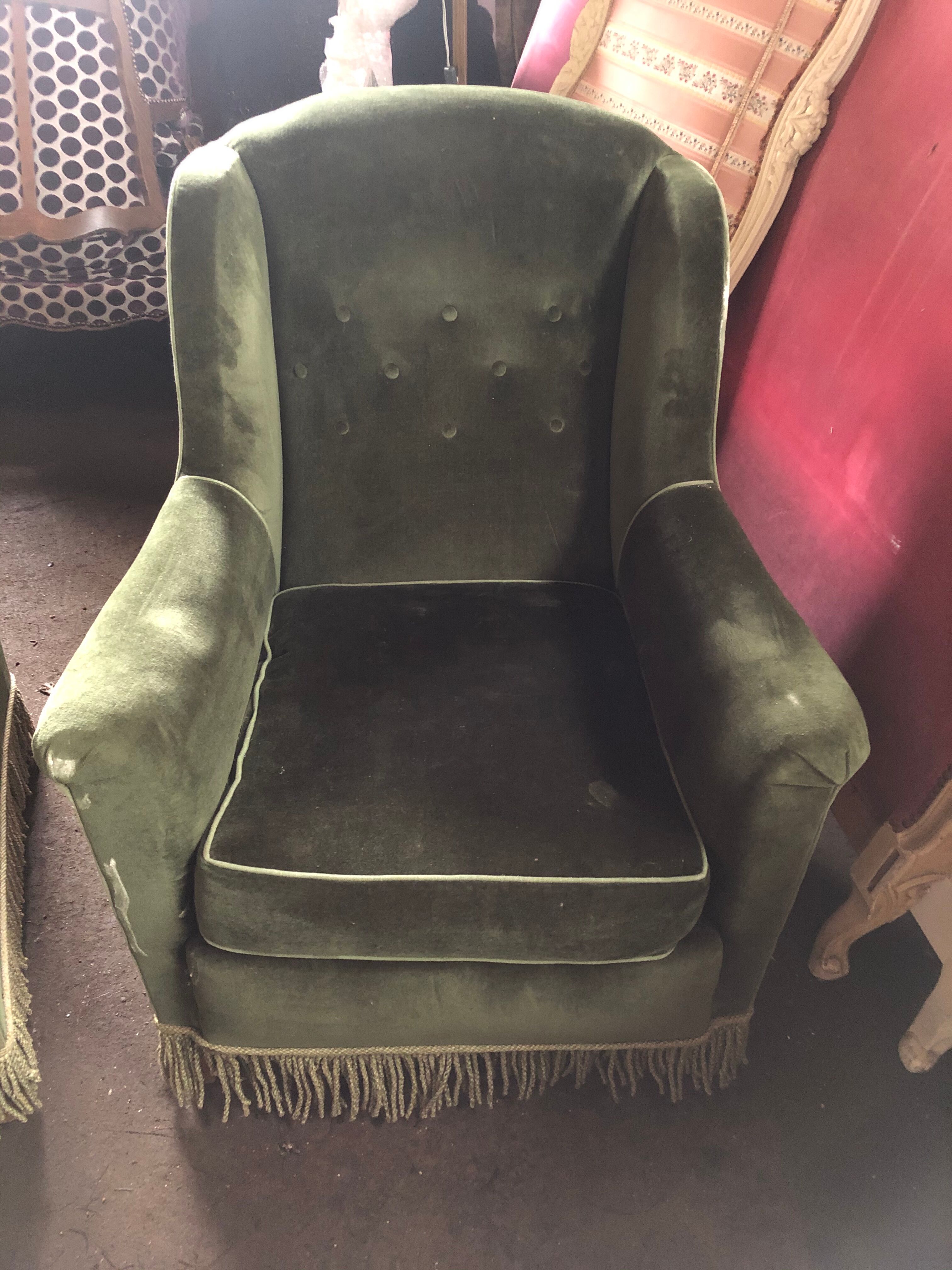 1940s green armchairs