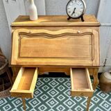 Raw wood donkey back secretary