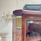 Library, mocheté mahogany display case in louis xvi style 19th century