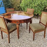 Set of 4 mahogany and velvet chairs