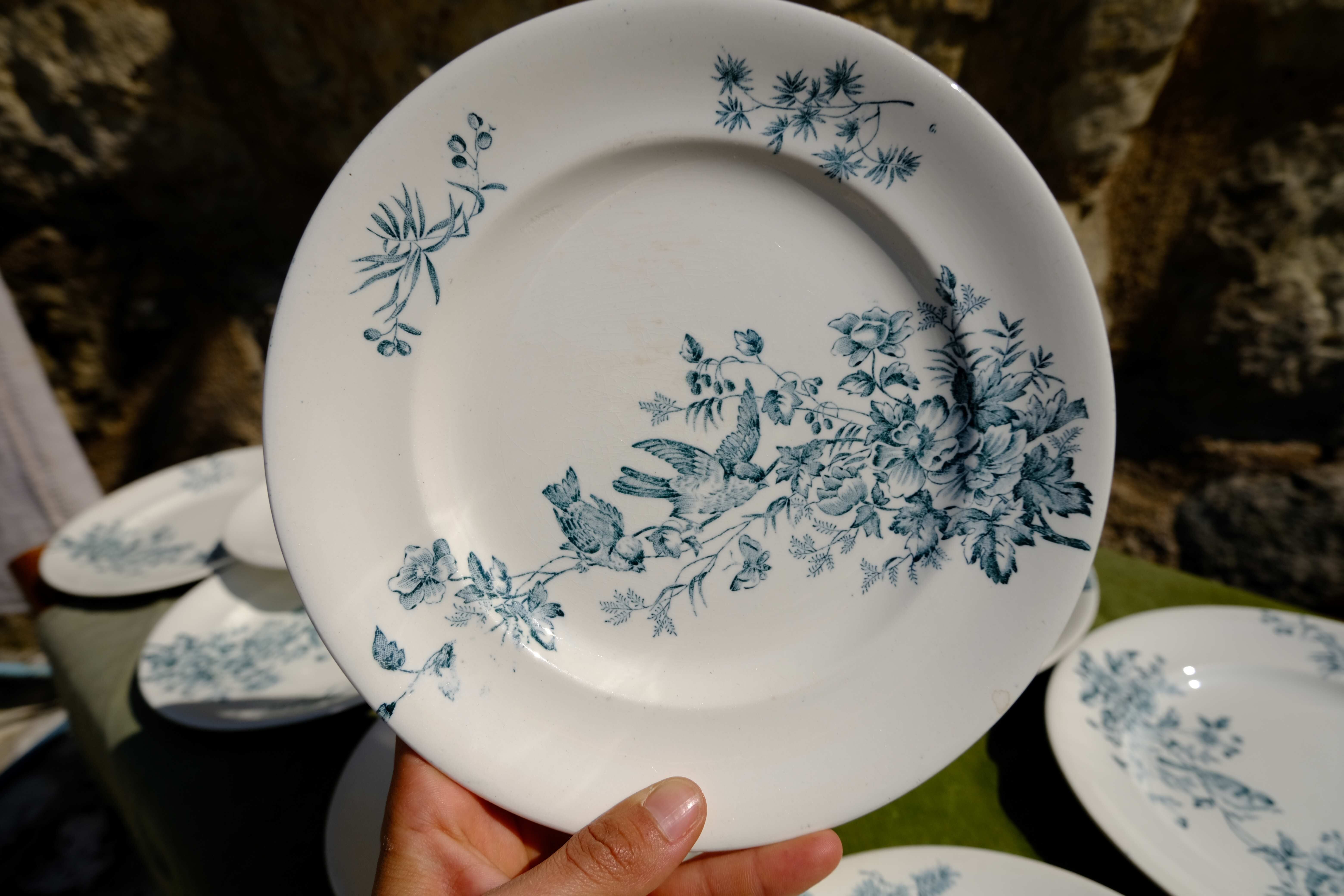 Mignon plates in Longwy earthenware