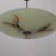 Art Deco ceiling light in green glass, 1940s, Germany