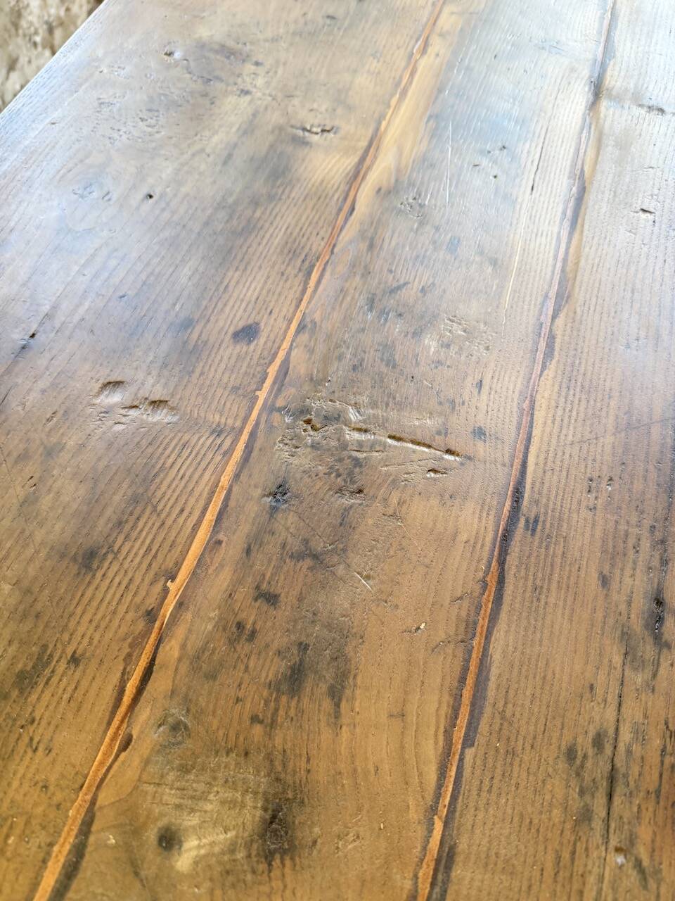 1950s oak farmhouse table with spindle legs