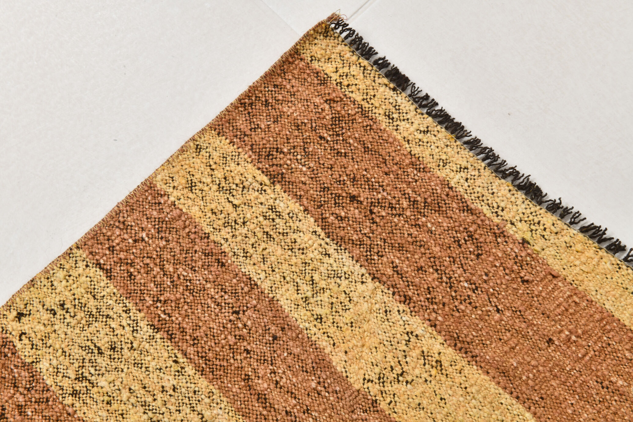 3x6 Light Yellow & Brown Turkish Kilim Rug, 83x173