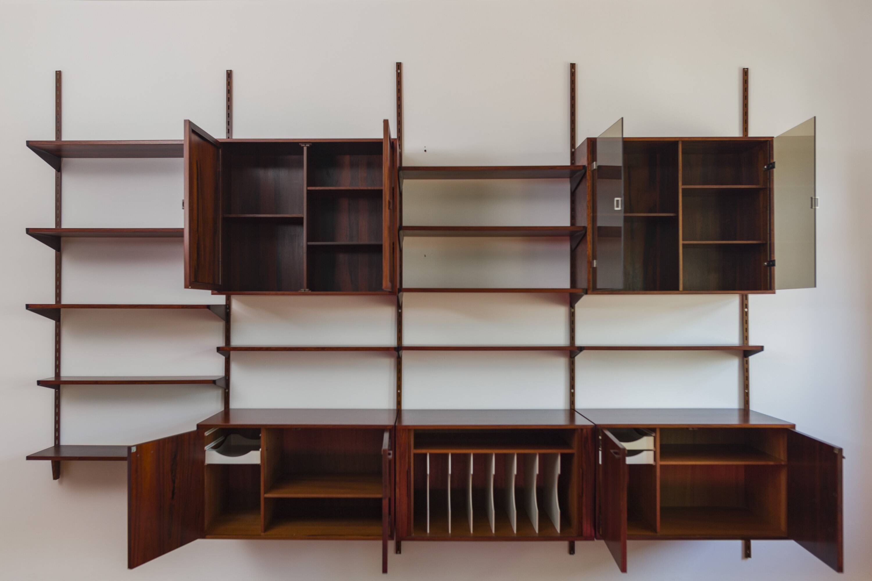 Rosewood Modular Wall Unit by Kai Kristiansen for FM Møbler, 1960s