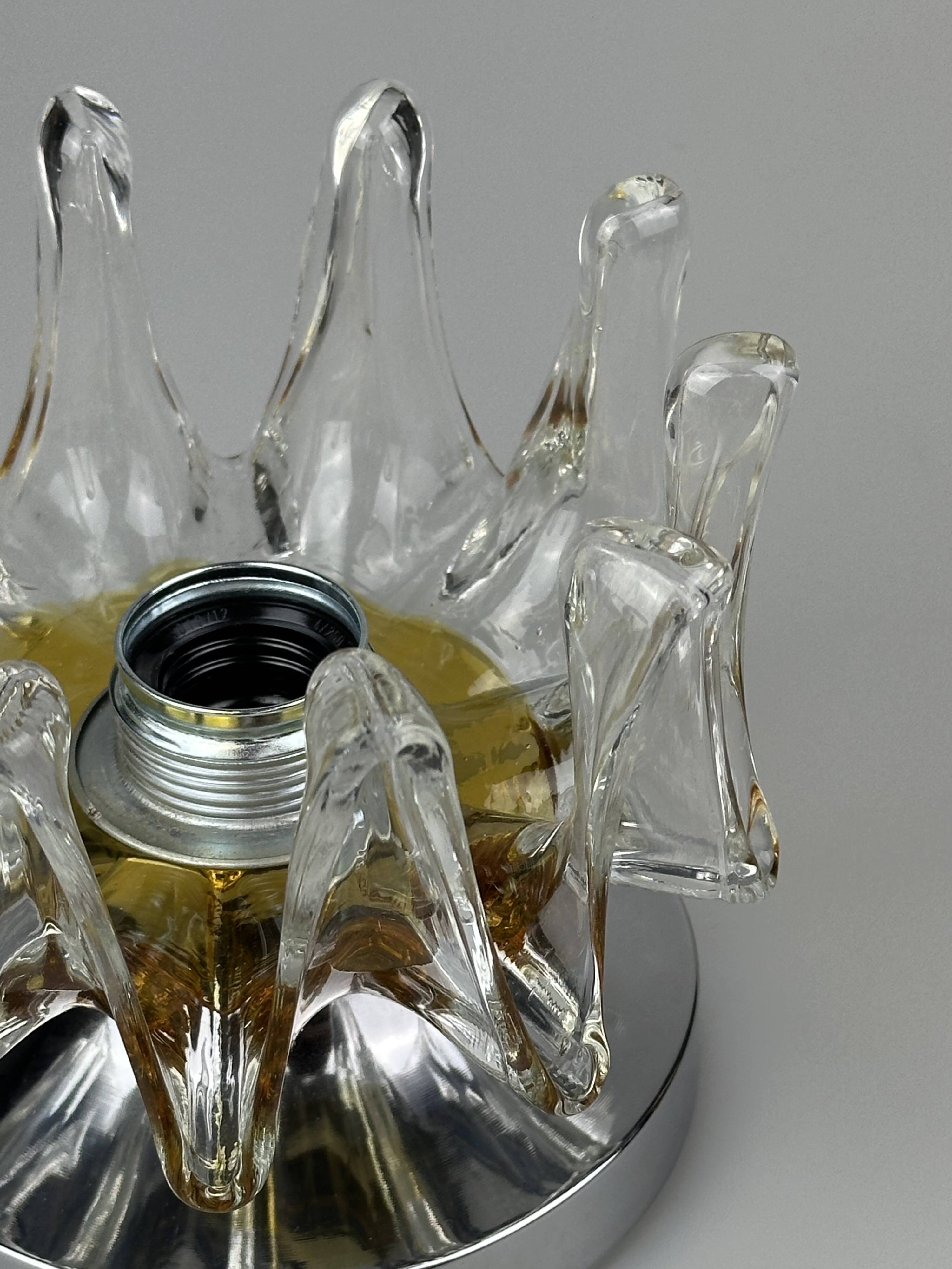 60s 70s wall lamp Wall Sconce made of metal & Murano glass Space Age design