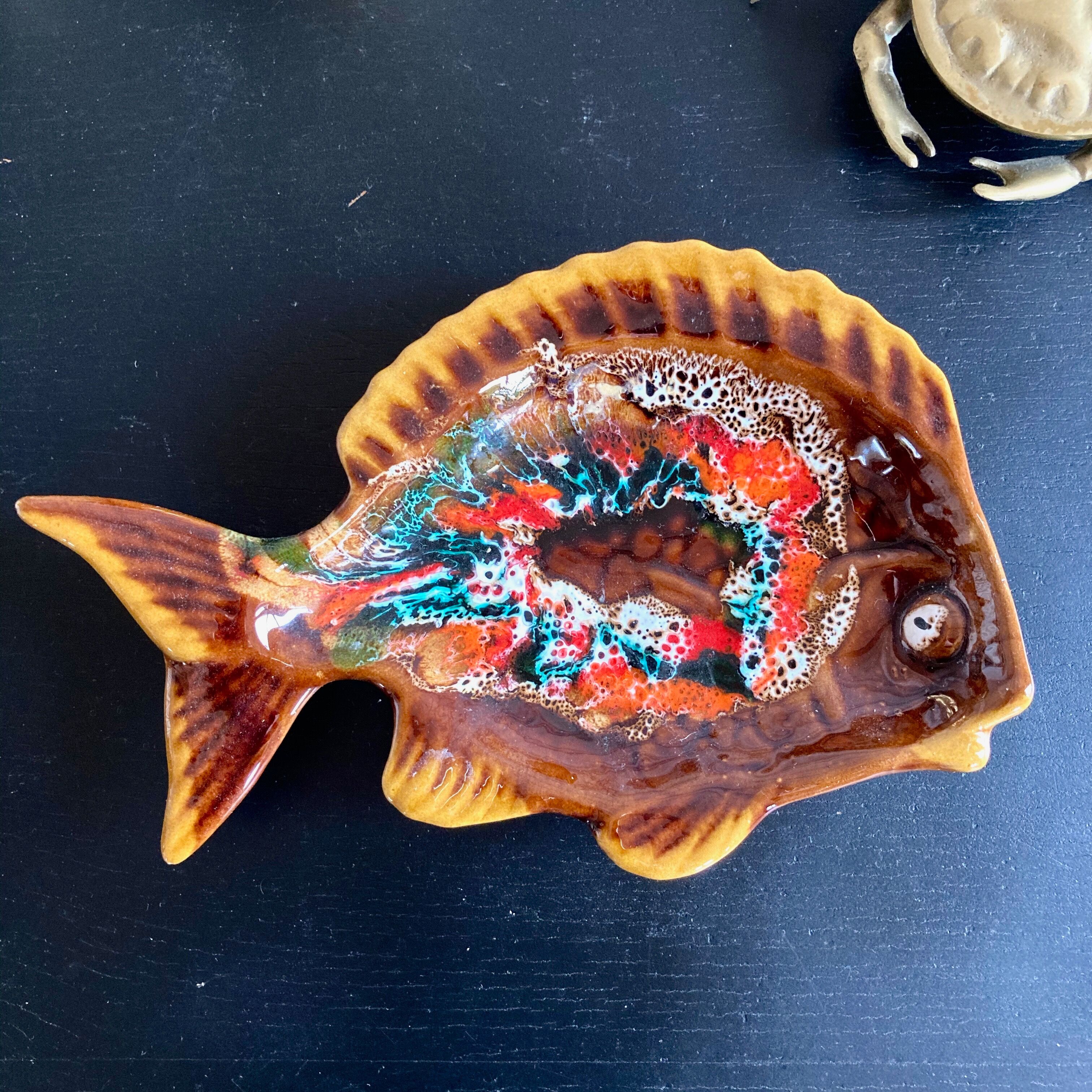 Fish trinket bowl signed Vallauris