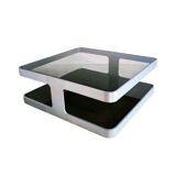Brushed aluminum coffee table circa 1970