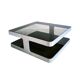 Table basse en aluminium brossé circa 1970