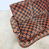 "Maximalist" 3-Seater Sofa 70s – Carved Velvet & Feathers