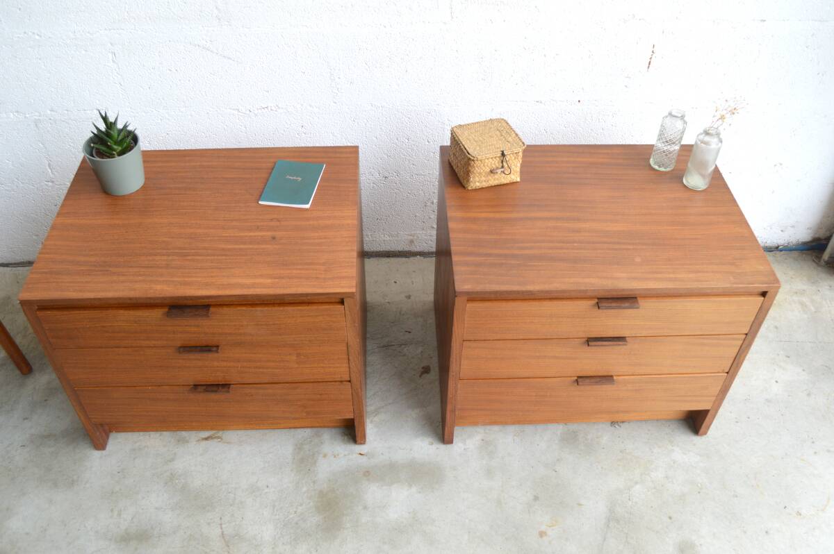 Bedside tables or small Scandinavian chest of drawers 61cm
