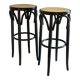 Wood and cane bar stools