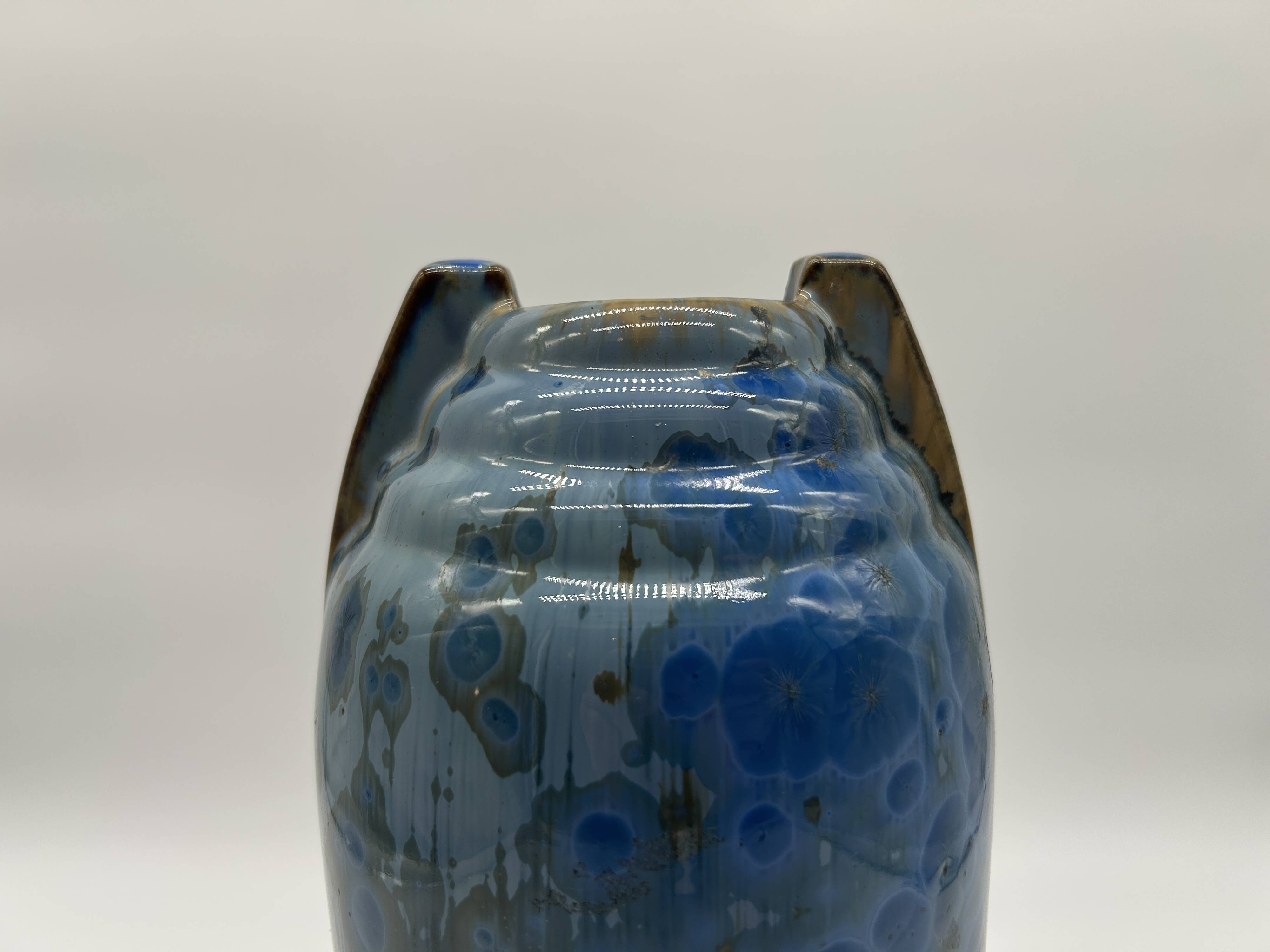 Vase art deco en grès émaillé de la manufacture pierrefonds