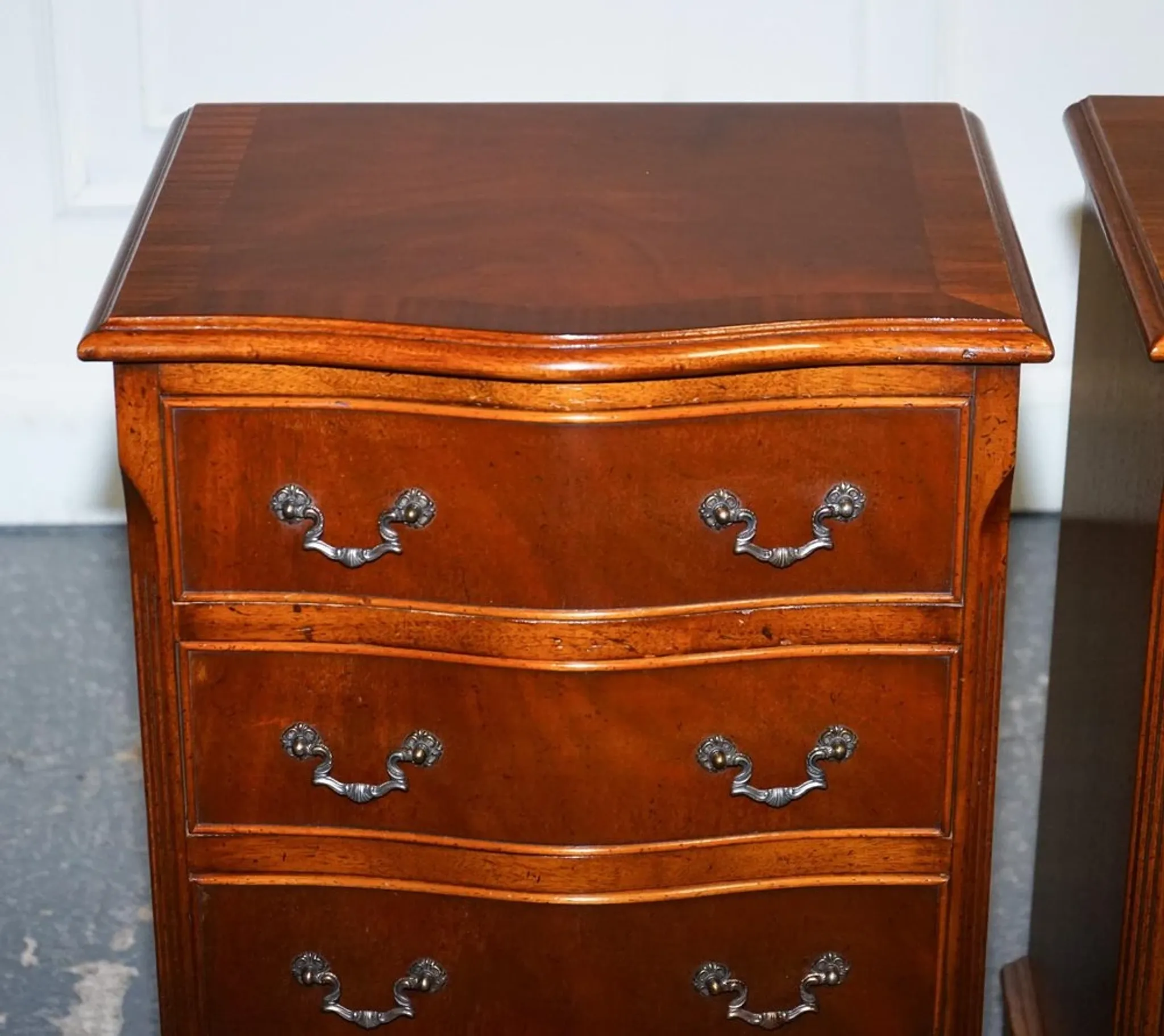 Georgian Style Bedside Tables with Drawers, Set of 2