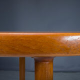 Danish Teak Round Folding Dining Table, 1960s