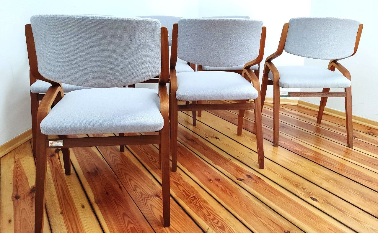 Set of Six Chairs by L. Volák for Dřevopodnik Holešov, Czechoslovakia, 1960s