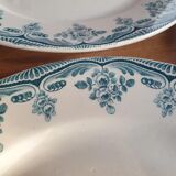 Set 4 flat plates Choisy le Roi XIXth Terre de Fer Boulenger model Bordeaux