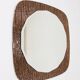 Crystal Art Sculpted Textured Wall Mirror Gold Bronze Mid-Century, Italy, 1960s