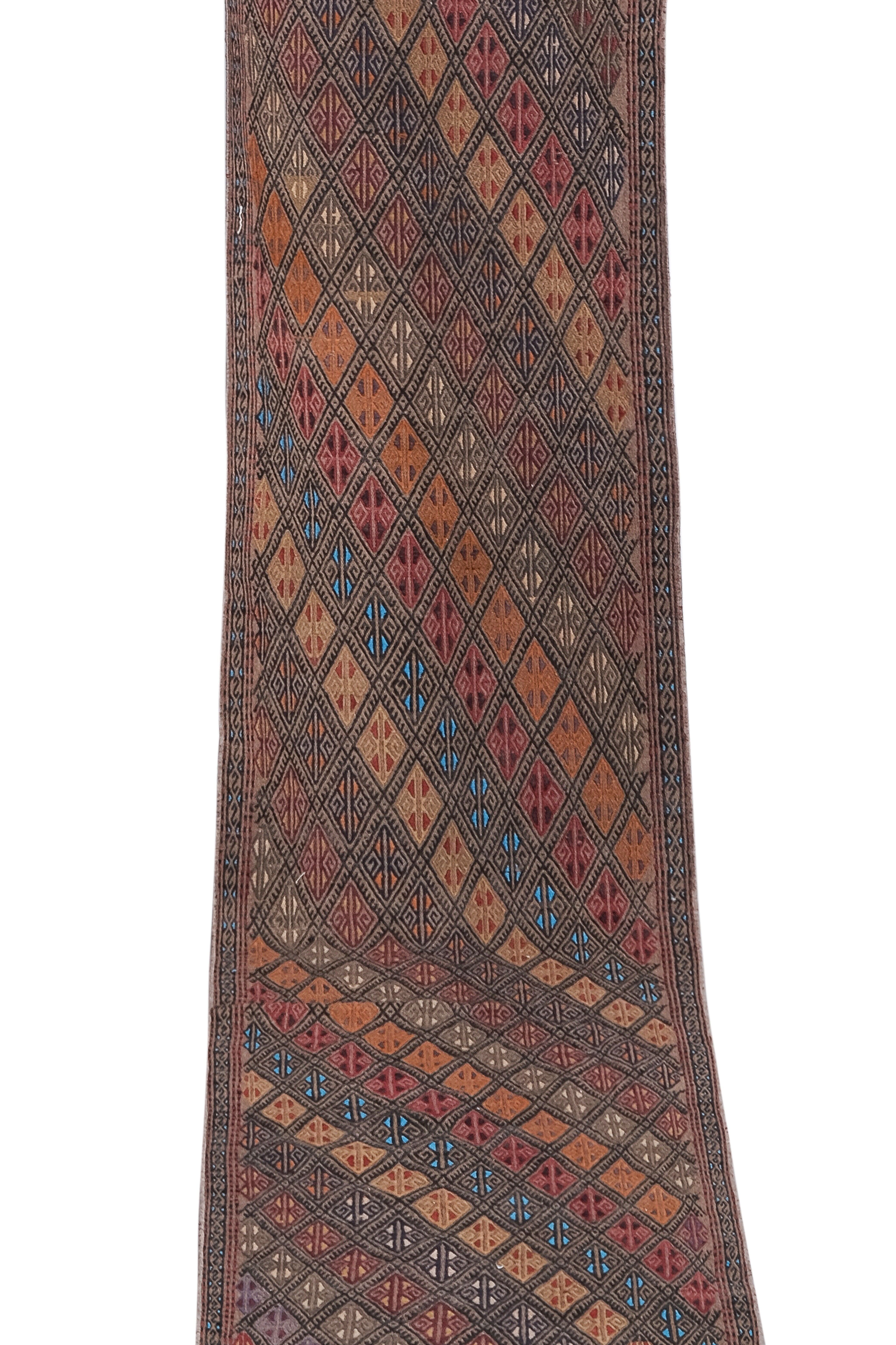 Vintage Turkish rug from Oushak, hand-woven 67x427 cm