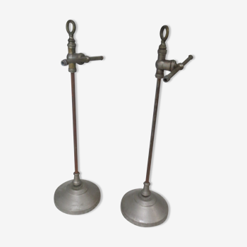 Pair of feet of Art Nouveau office lamps