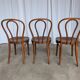 Set of 3 Vintage Thonet Style Bentwood Chair, Carved Wood Dining Chair