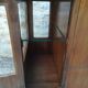 Rolling bar cabinet in walnut
