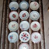 16 mismatched antique deep plates