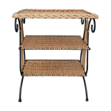 Wicker lyre side table