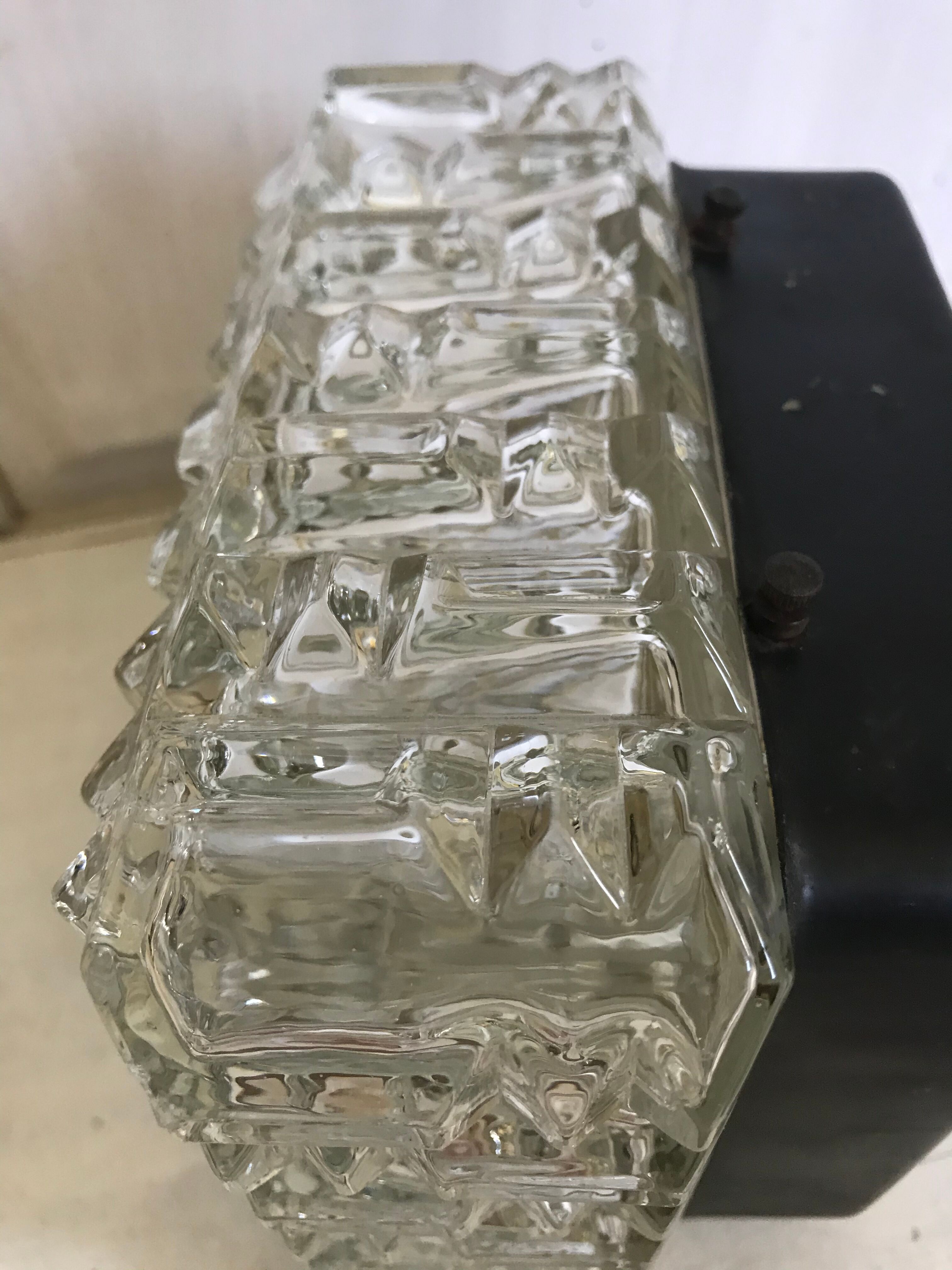 Vintage glass square wall lamp