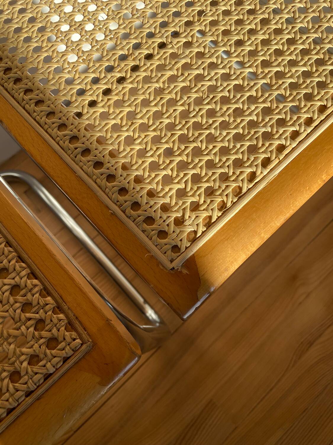 Paire de chaises cannées italiennes design Breuer