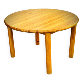 Round pine table with extensions by Rainer Daumiller
