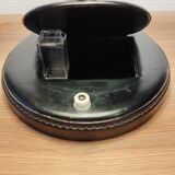 Leather-wrapped Lancel lamp