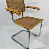 Cesca model design chair with armrests chrome version
