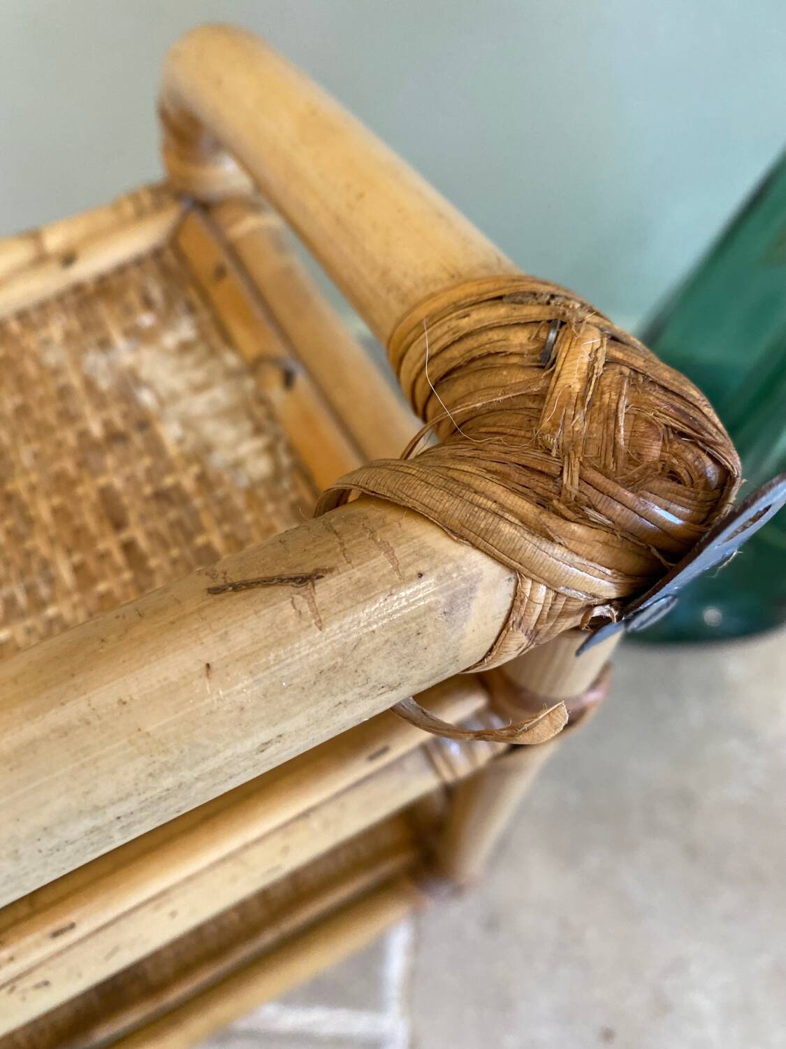 Vintage rattan shelf