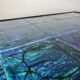 Blue ceramic coffee table by Robert & Jean CLOUTIER circa 1960