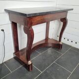 Old mahogany console with marble top