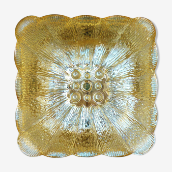 Plafonnier en verre doré, 1960