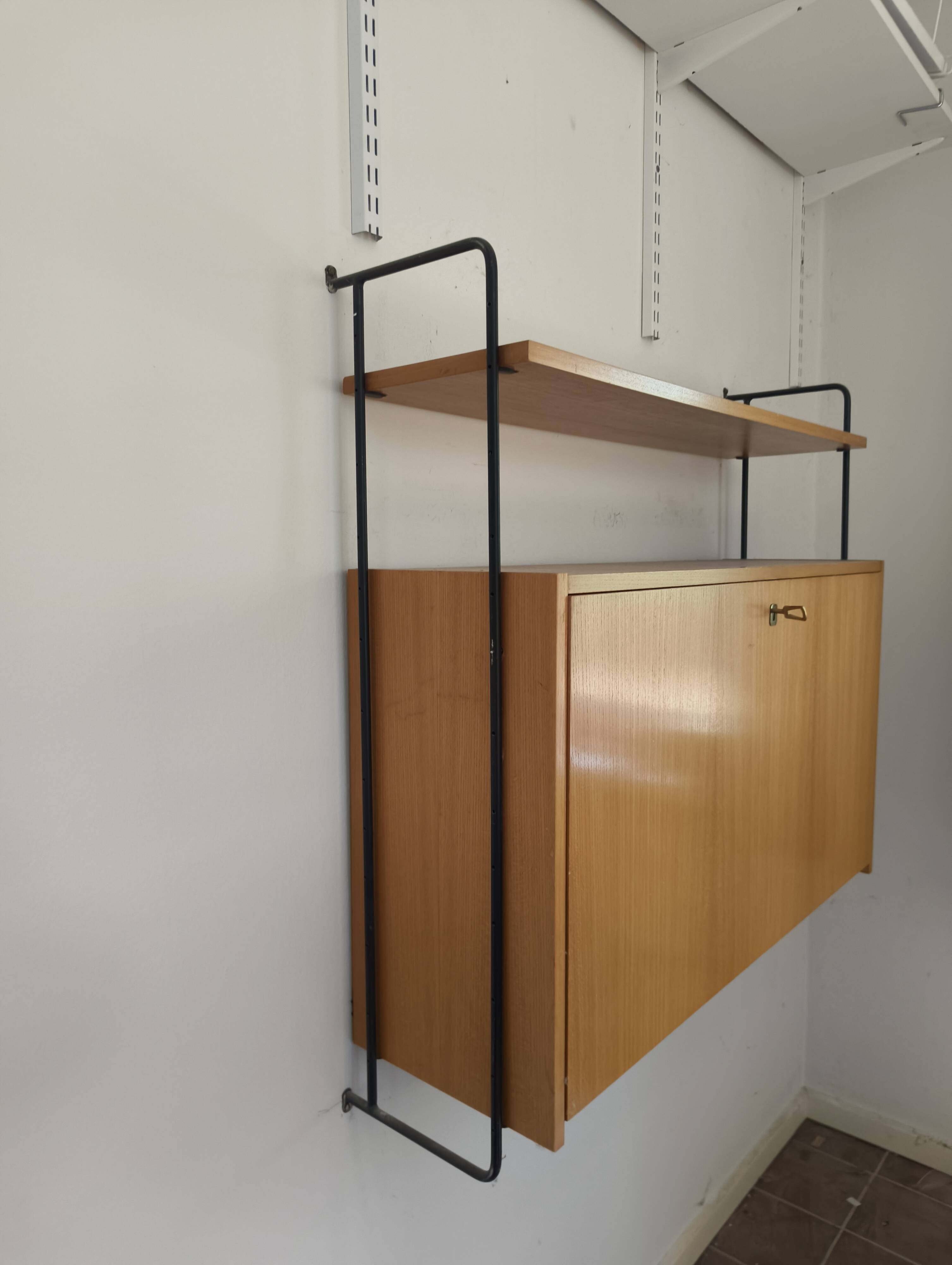 wall shelf unit secretary desk by Ernst Dieter Hilker for Omnia, 60s