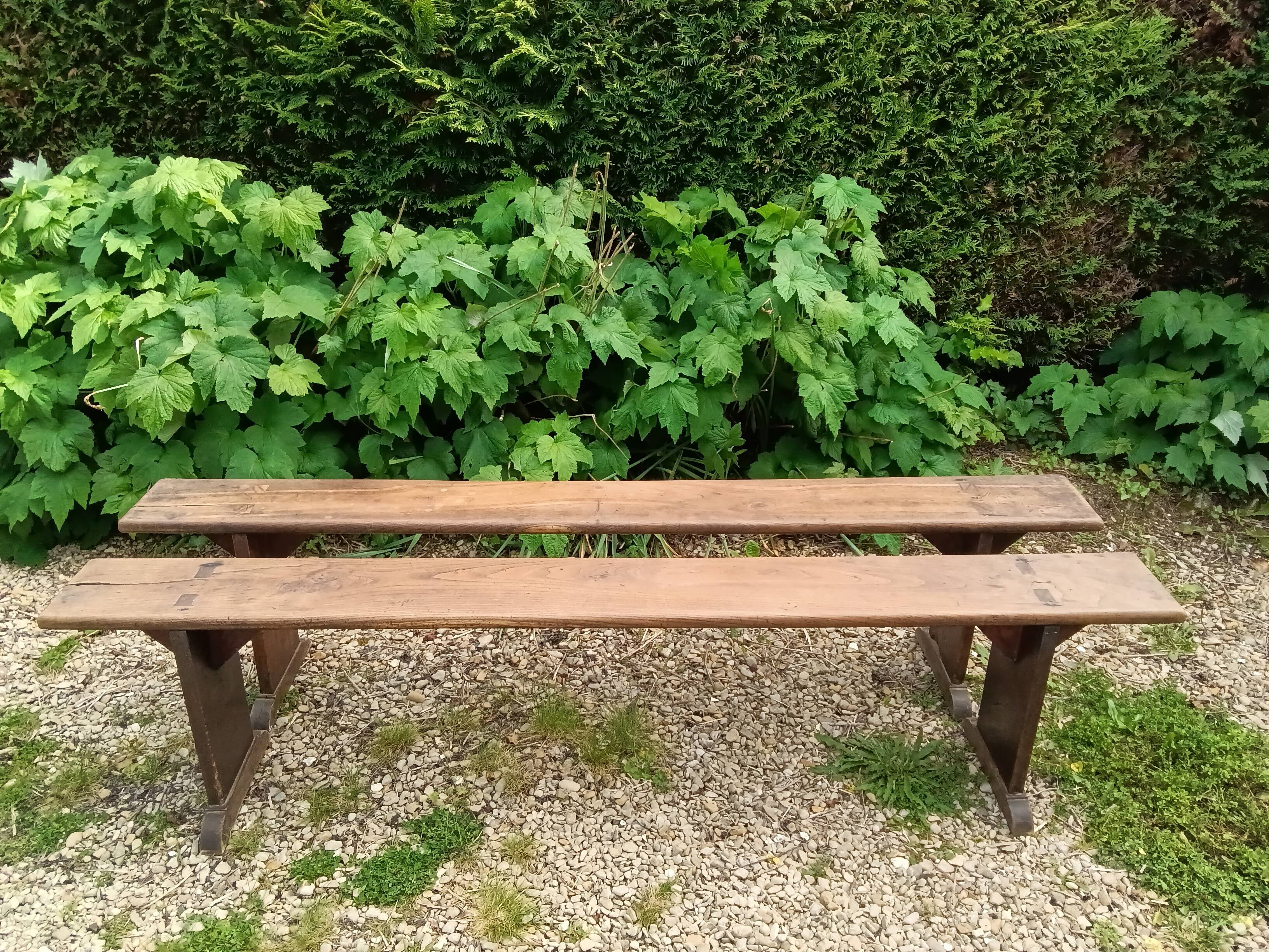 A pair of old benches