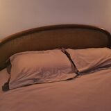 Two-seater vintage rattan bed 140 x 200 cm